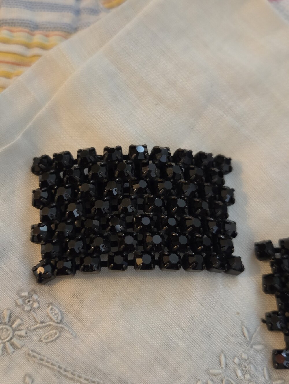 Antique Rhinestone Shoe Clips - Picture 2 of 5